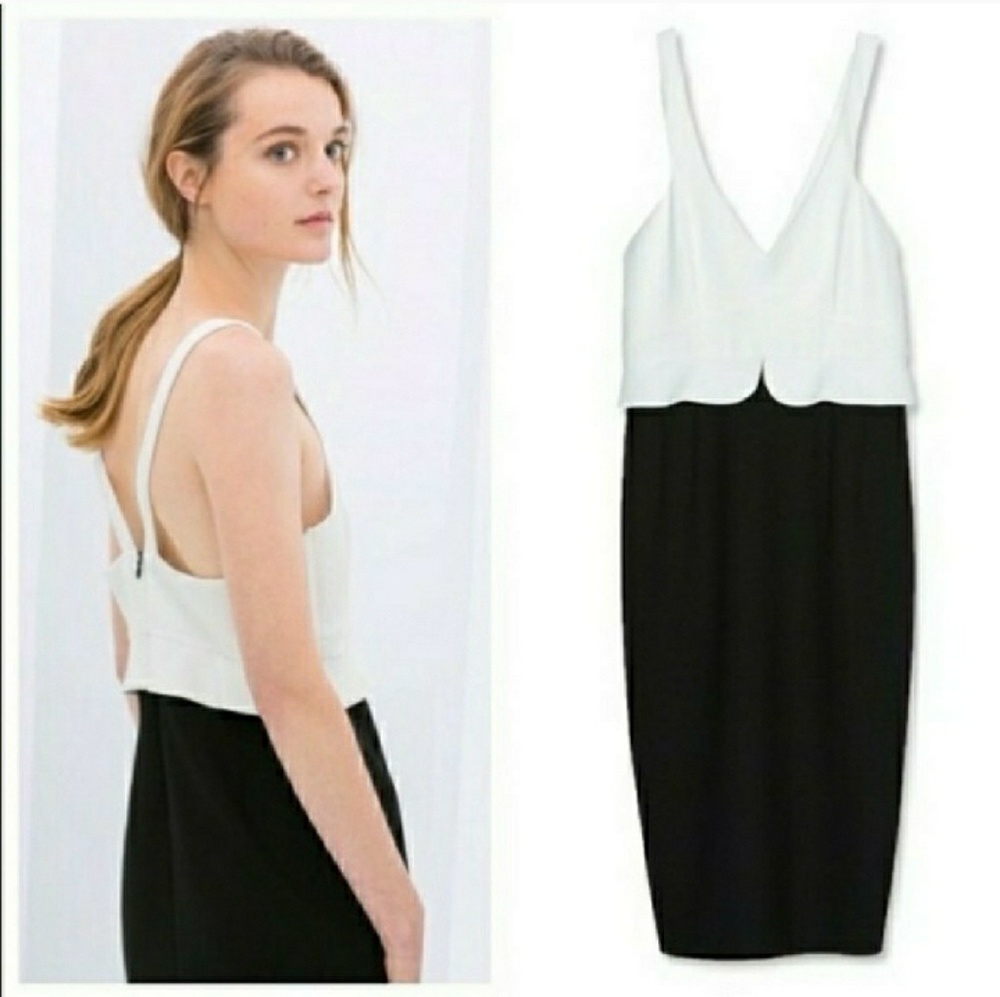 Zara Black and White Tuxedo Dress